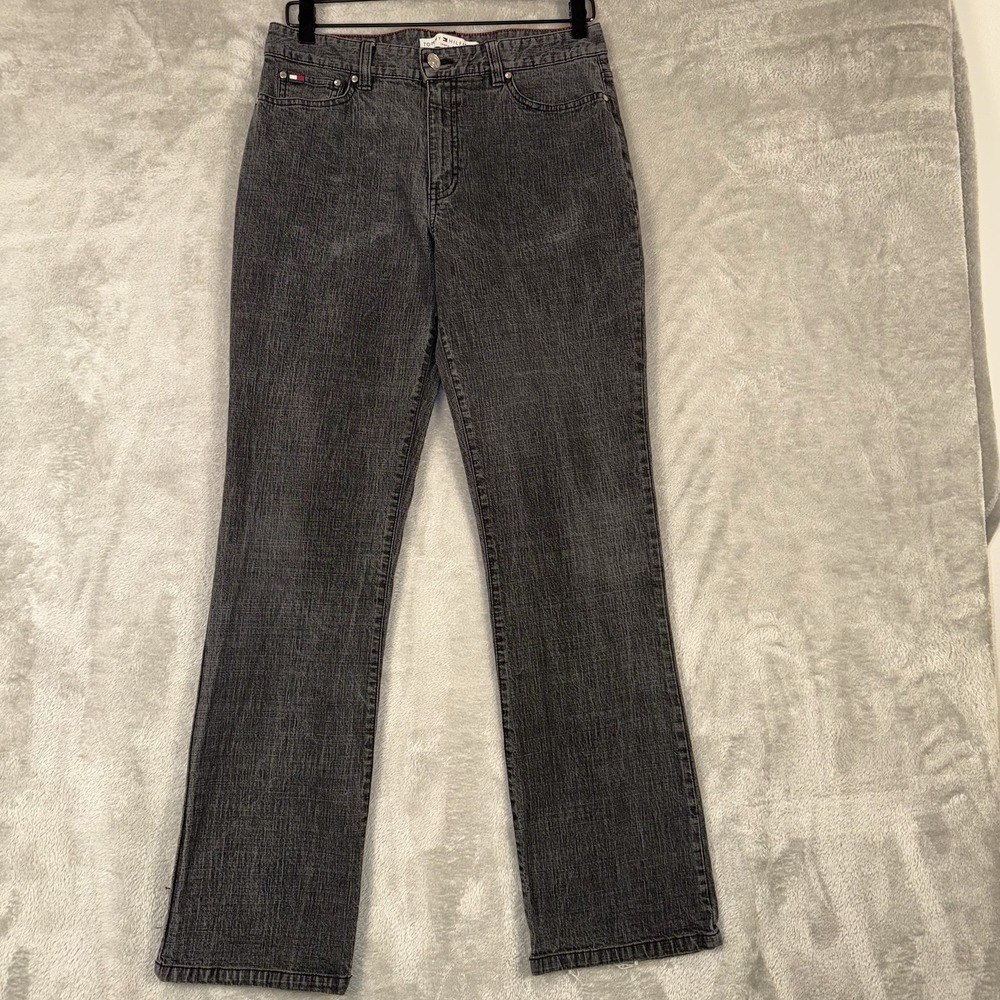 Vintage Tommy Hilfiger Jeans‎ Women's Size 6 Black Washed Denim Button Fixed